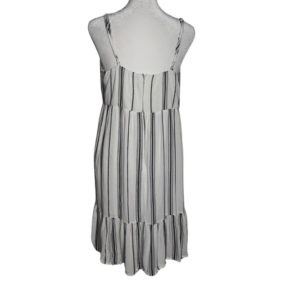 Venus x Lascana White & Black Striped Midi Sundress Size L Bow Adjustable Straps - Picture 3 of 9